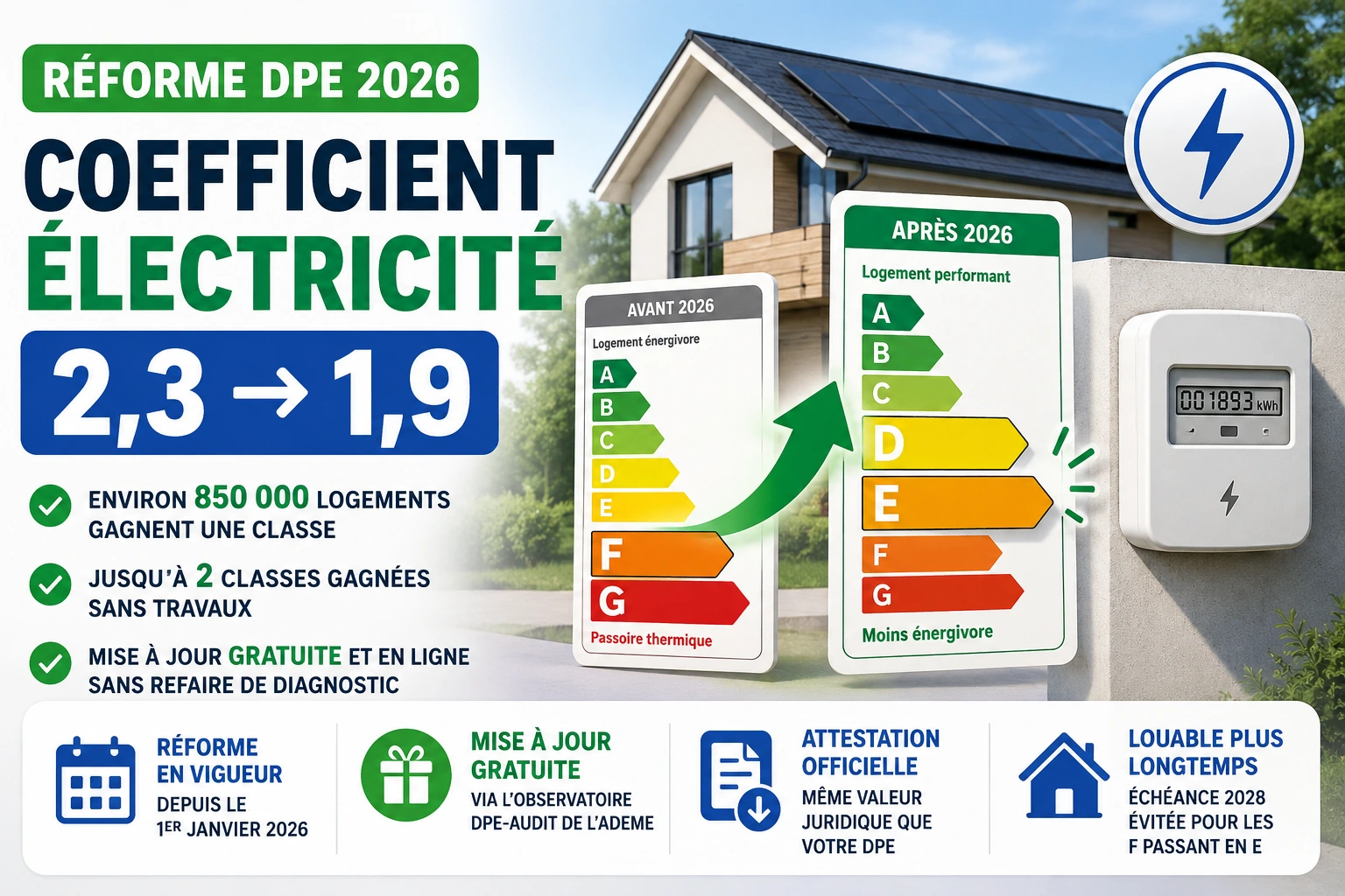Réforme du DPE 2026 : qui gagne une classe (et comment récupérer sa nouvelle étiquette gratuitement)
